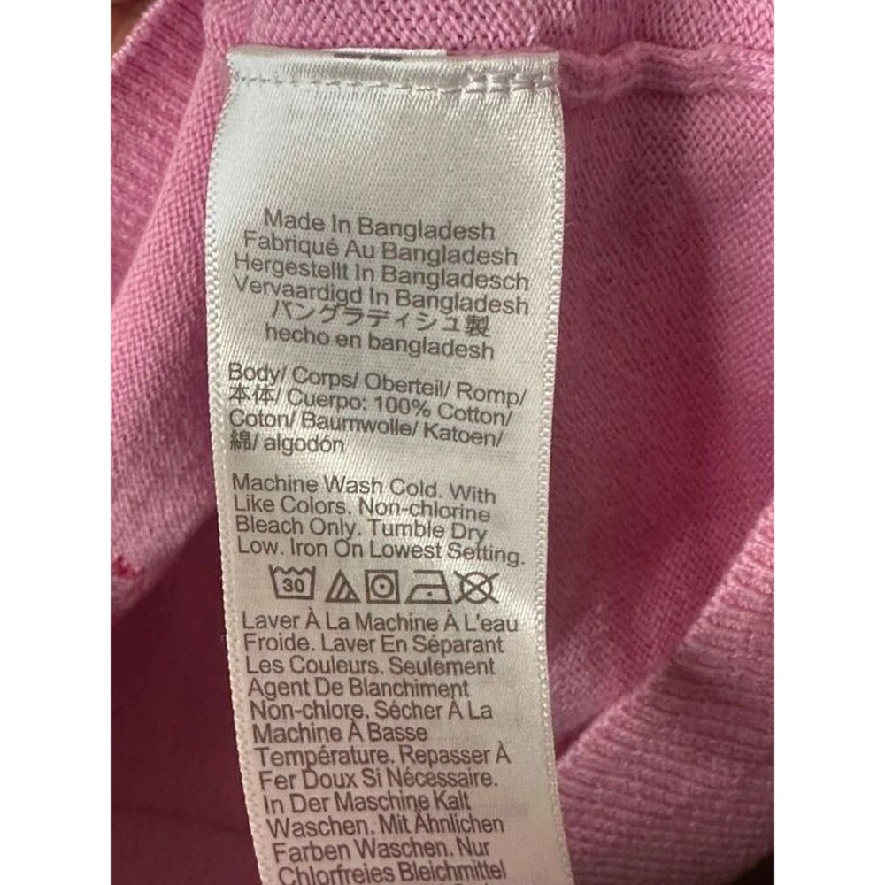 J. Crew Teddie Sweater pink red hearts medium - Picture 3 of 4